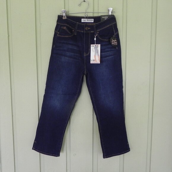 WannaBettaButt Denim - NWT YMI WannaBettaButt Women's Capri Pants Size 7/28 High Rise Crop - Dark Blue